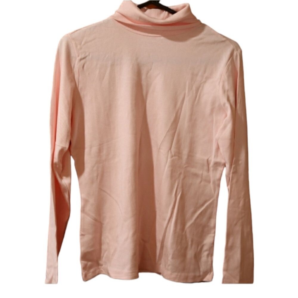 Frost Light Baby Pink Long Sleeve Turtleneck Top LG